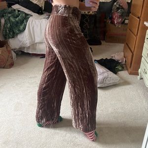 Brown velvet pants